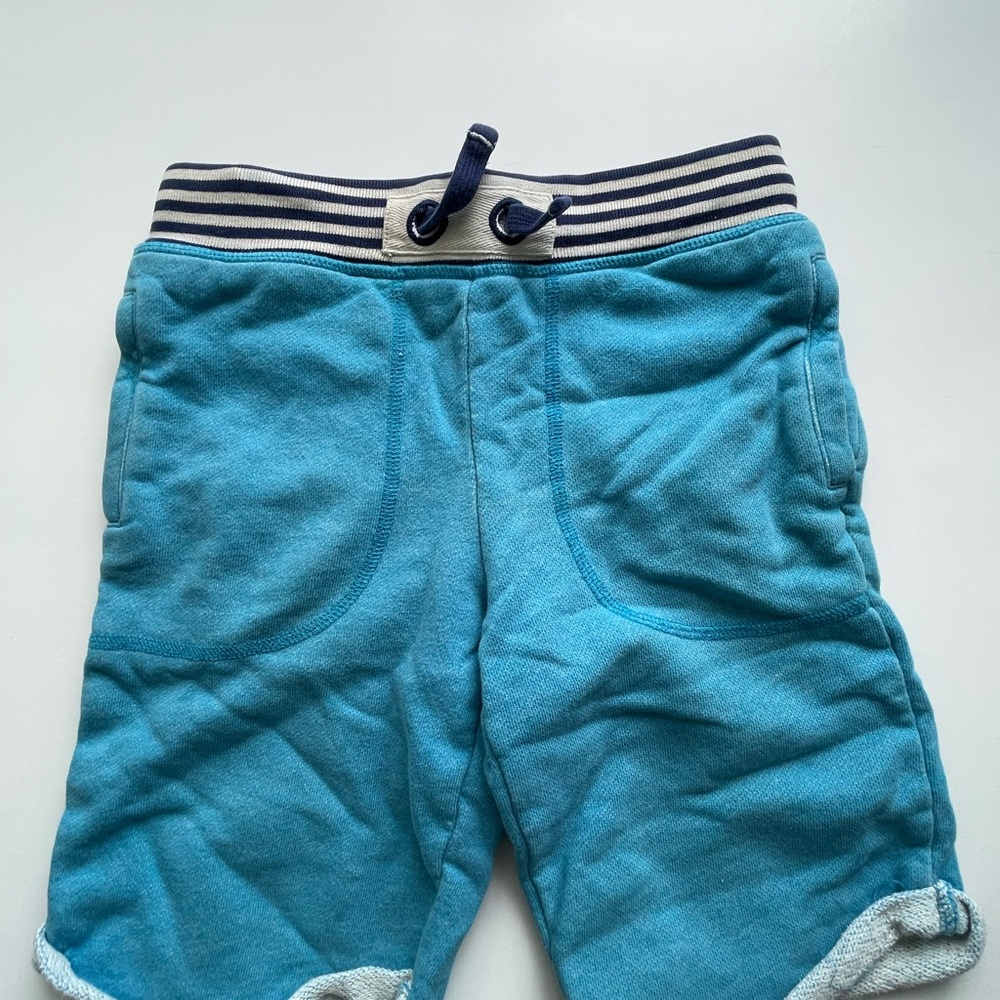 Mini Boden Roll Cuff Shorts with Striped Waistband Boys Size 7Y